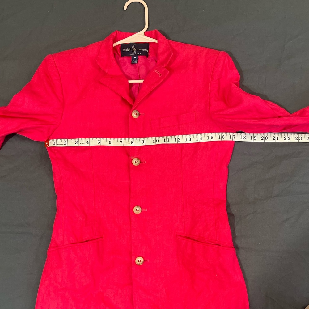 Ralph Lauren Vibrant Pink linen Blazer - Picture 4 of 6